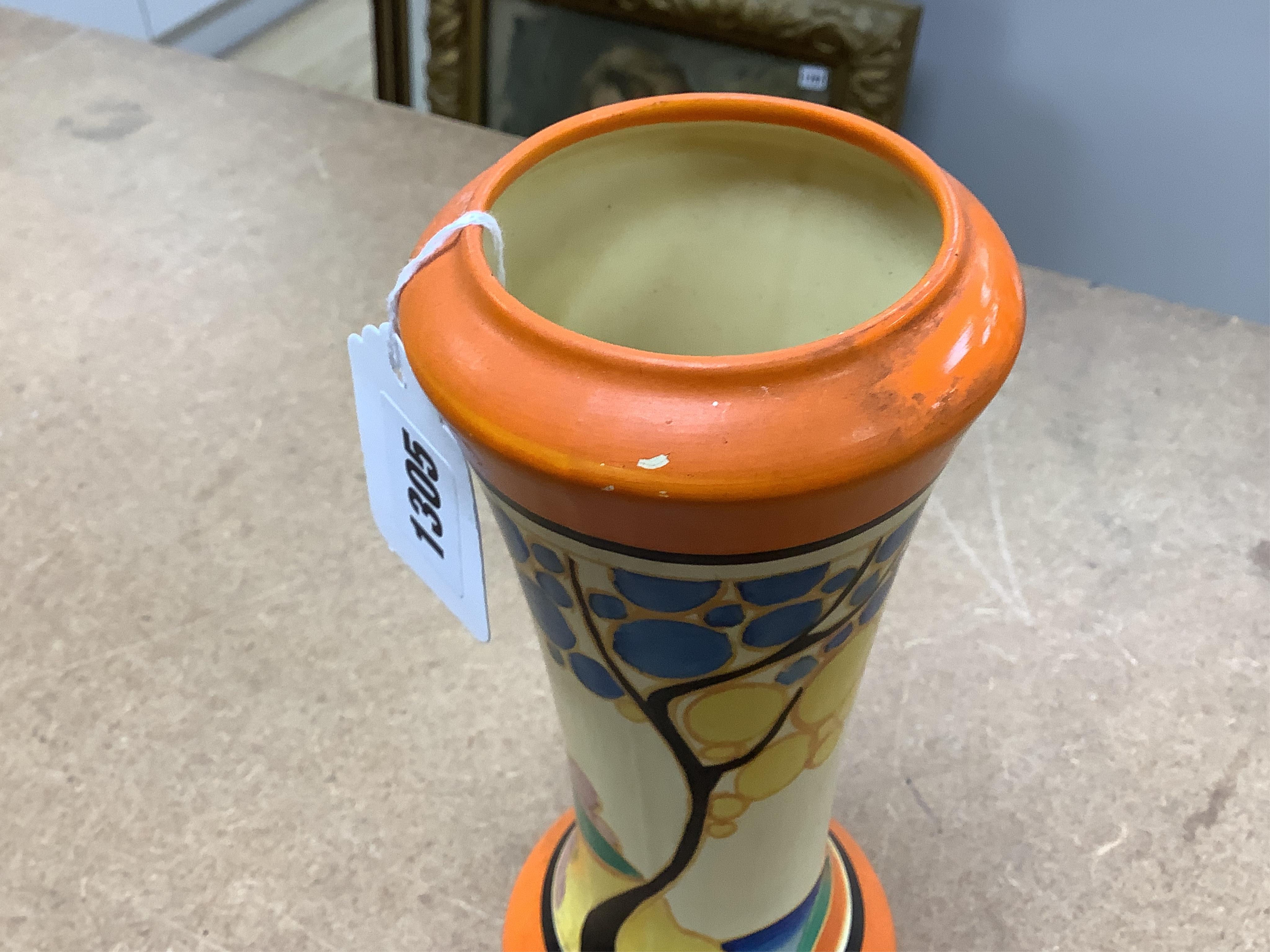 Two Clarice Cliff vases, Secrets and Crocus, Secrets 22cm